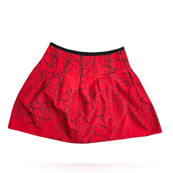 Vintage Gap Cherry Red Floral Mini Short Skirt Spring Girlie Size 6 Pockets - Picture 4 of 9